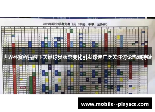 世界杯赛程提醒下关键球员状态变化引发球迷广泛关注讨论热潮持续